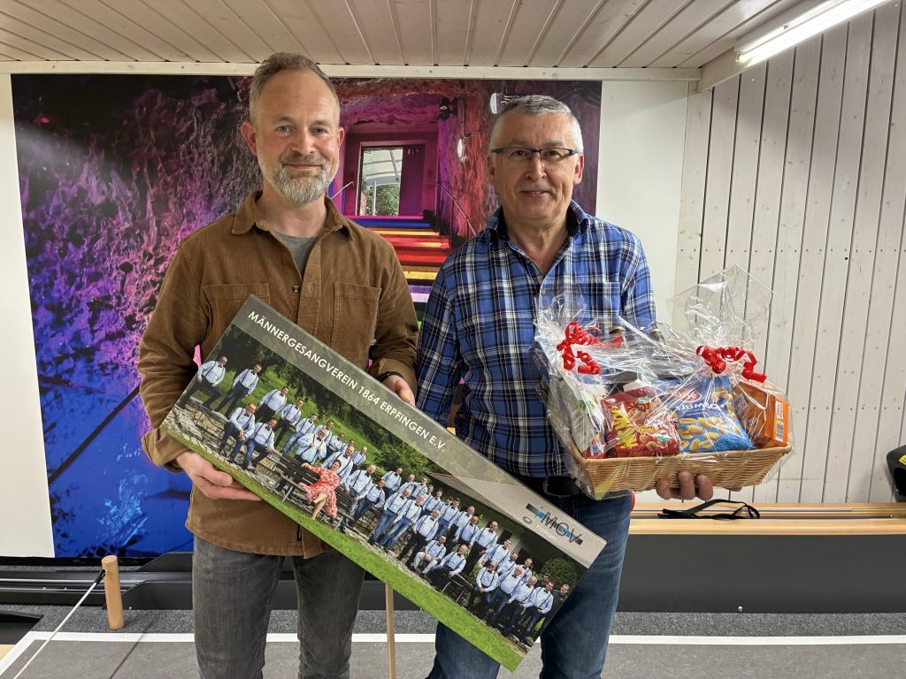 Vorstand Udo Kirchner mit ehemaligen Schriftführer Reinhold Bez